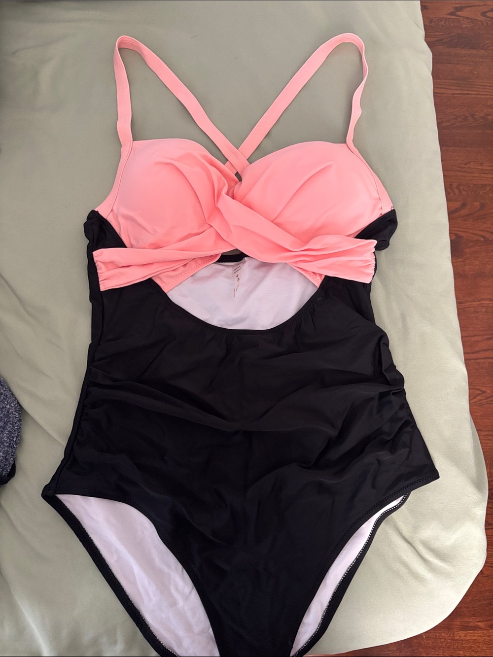 Victoria's Secret Pink and Black One-Piece Swimsuit